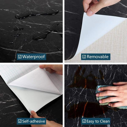 Marble And Foil Sheets Self Adhesive Waterproof Anti Oil and Heat Resistant Pvc Glossy Sticker/ wallpaper for kitchen